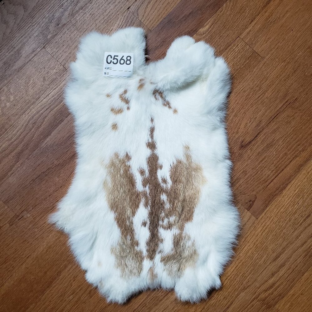 A394 Premium Natural Rabbit Fur Pelt - Soft Tanned Craft Supply Hide